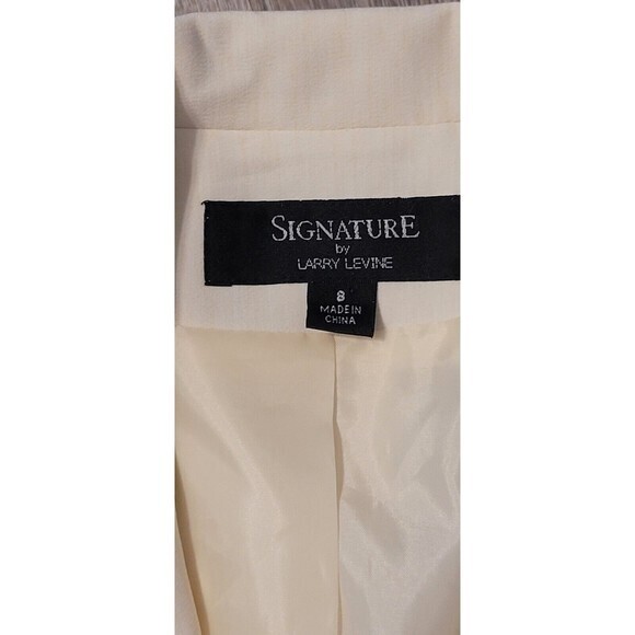 Signature By Larry Levine Women’s Cream One Button Blazer Jacket Size 8 - Picture 7 of 10
